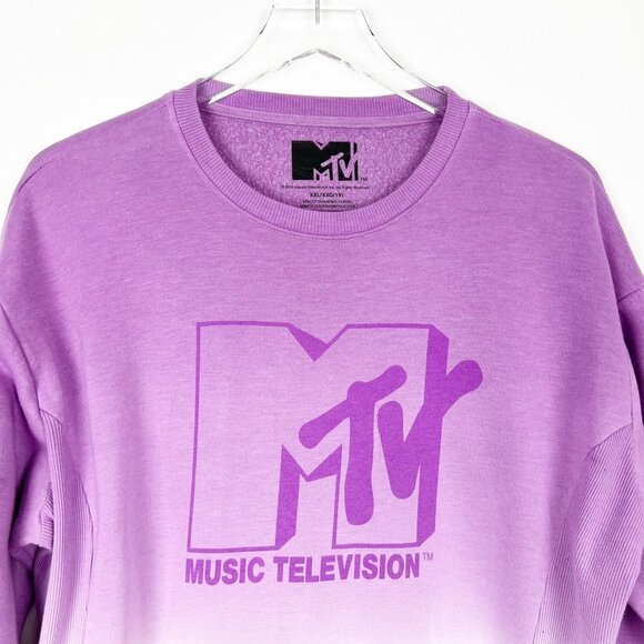 MTV Crew Neck Sweatshirt. Purple Ombre. Junior Size XXL (19) - Picture 2 of 11